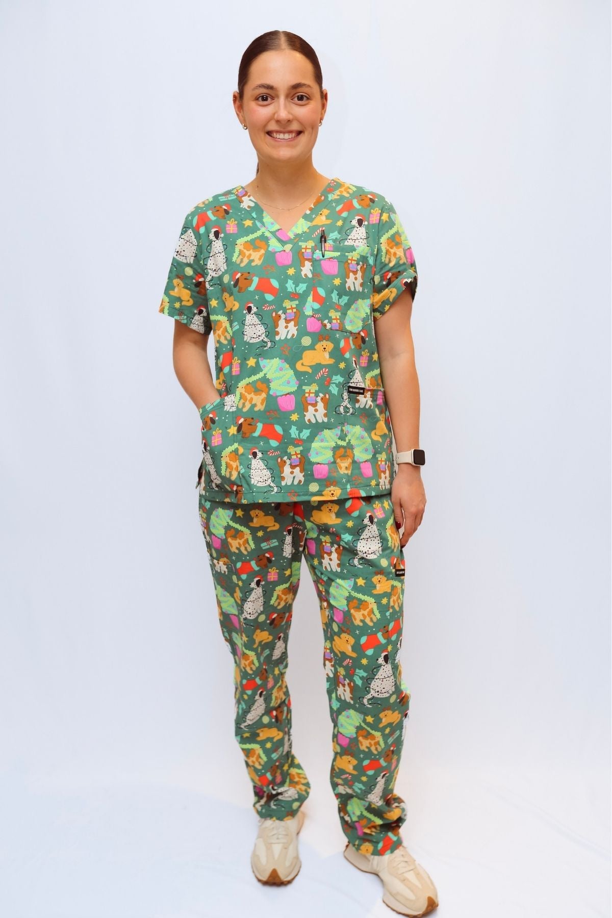 Christmas Puppies Scrub Set