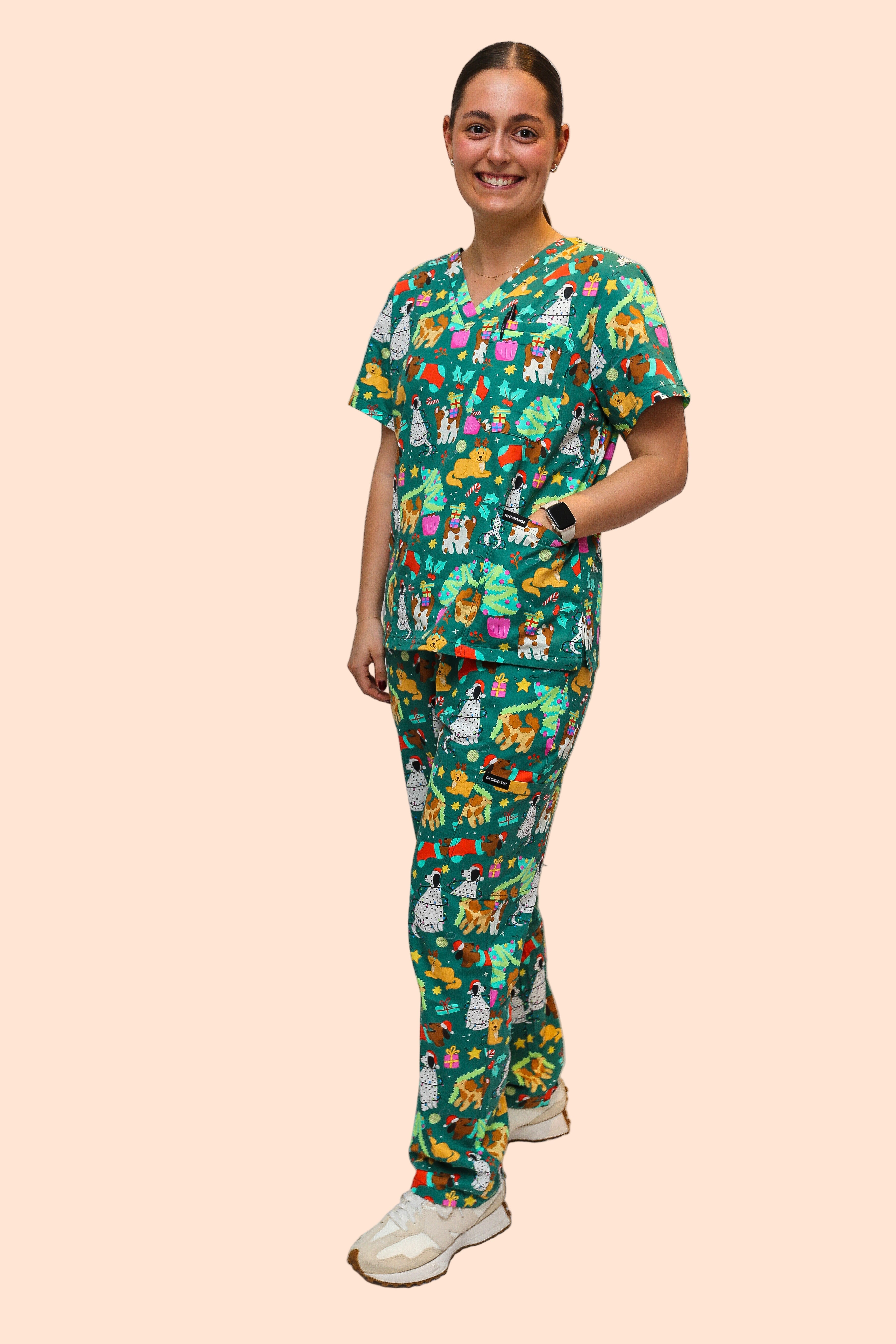 Christmas Puppies Scrub Set